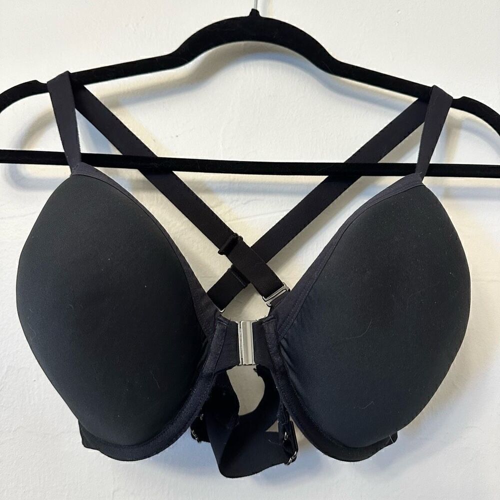 Where W/ Thal Lightweight The AnyWhere T-Shirt Bra Black Size 12